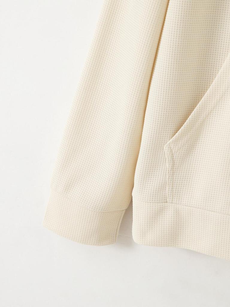 Autumn Waffle Knit High Neck Half-Zip Hoodie & Sweatpants Set