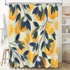 Orange Citrus Fruit Pattern Shower Curtain Botanical Tropical Nature Farmhouse Bathroom Decor Waterproof Fabric Backdrop