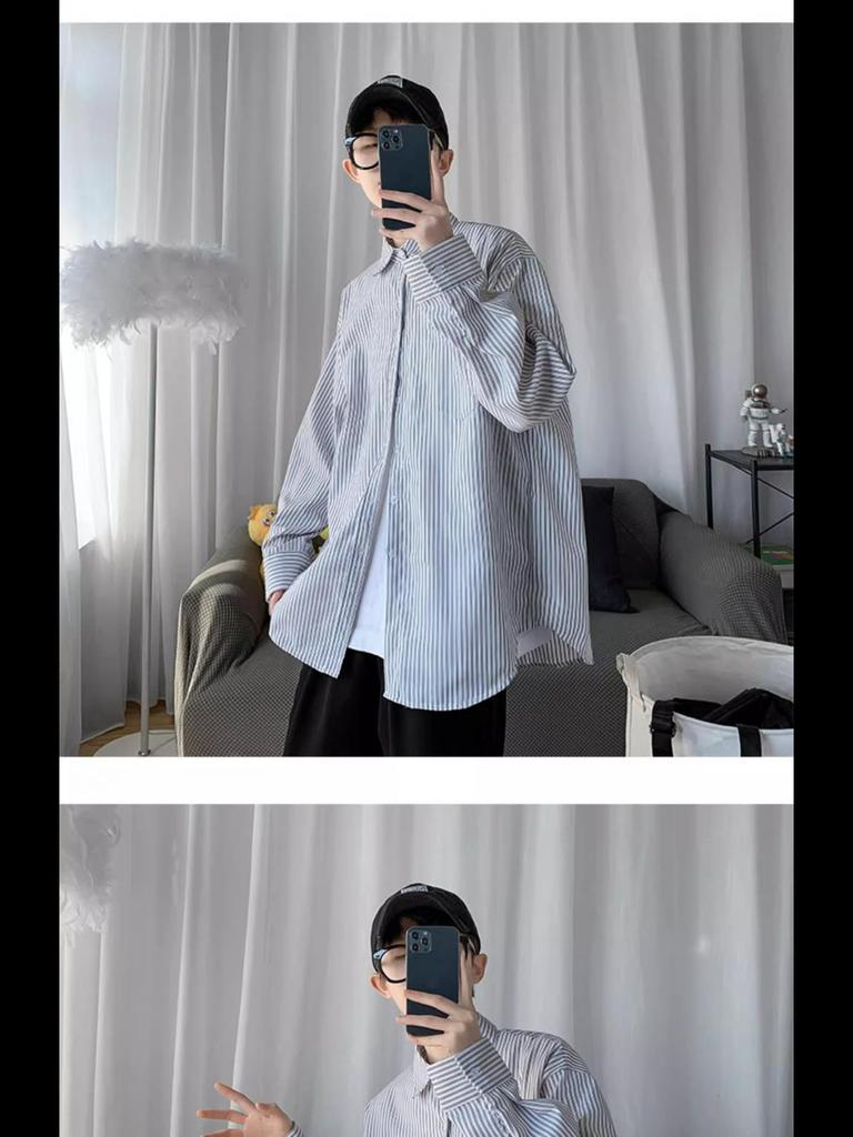 Men's 2024 Retro Striped Long-Sleeve Casual Jacket