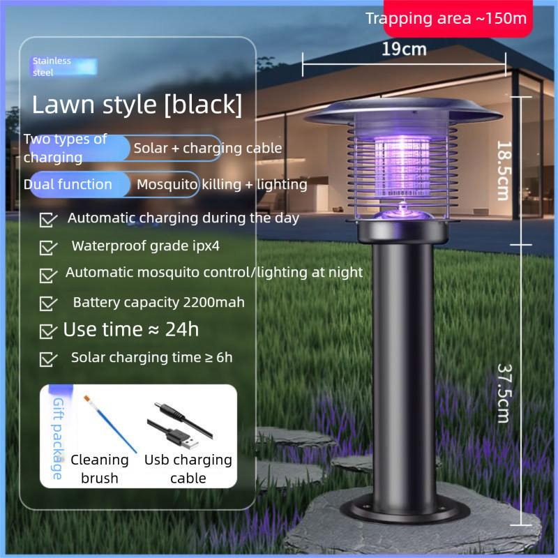 Outdoor Automatic Anti-Mosquito Lamp Waterproof Solar Mosquito Killer Light Courtyard Farm Large Insect Killer Artifact