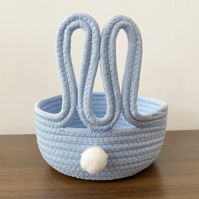 

1pcs Easter Style Cartoon Rabbit Storage Basket Home Living Room Bedroom Cosmetics Snack Key Organizer синий