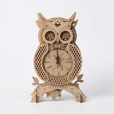 3D Wooden Owl Desk Clock Puzzle