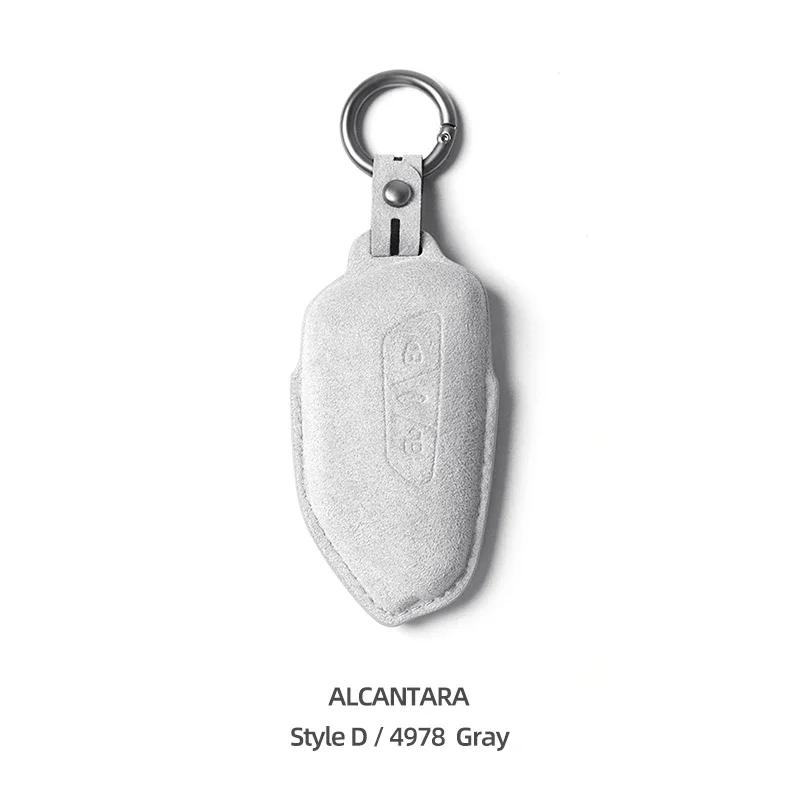 For Volkswagen VW Polo Tiguan Golf Jetta Beetle Eos Scirocco Up Transporter Sharan Made of Alcantara Wrap Car Key Case Cover