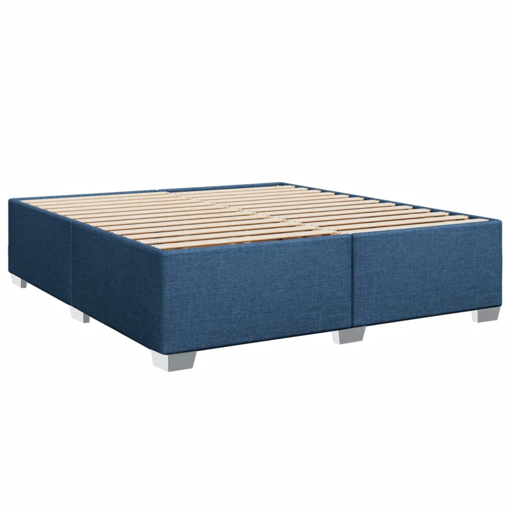 Bed Frame without Mattress Blue 200 x 200 cm Fabric