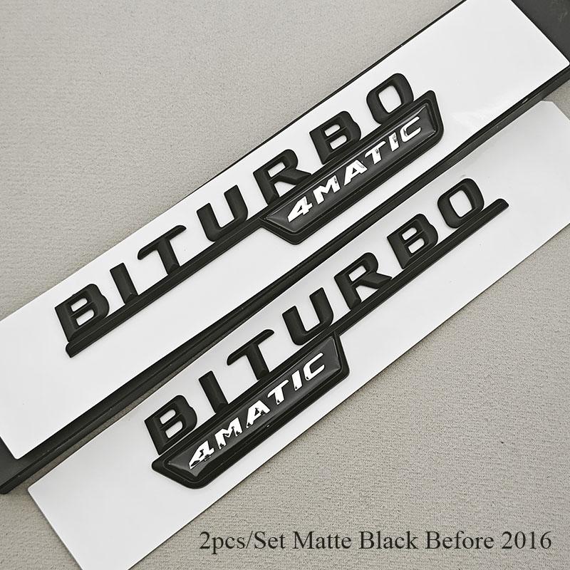 Logo TURBO 4MATIC Car Emblem Both Side Fender Badge Sticker For Mercedes Benz AMG X247 C117 W117 GLE53 GLA45 A45 A35 CLA35 CLA45