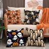 Pillow Case Cute Spooky Halloween Pumpkin Holiday Horror Atmosphere Short Plush Double-sided Printing Home Cushion Cover
