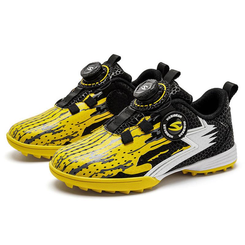 Orange Children's Quick Knob Football Shoes Size 33-41 Kids Non-slip Soccer Society Training Boots Ultralight Sports Shoes