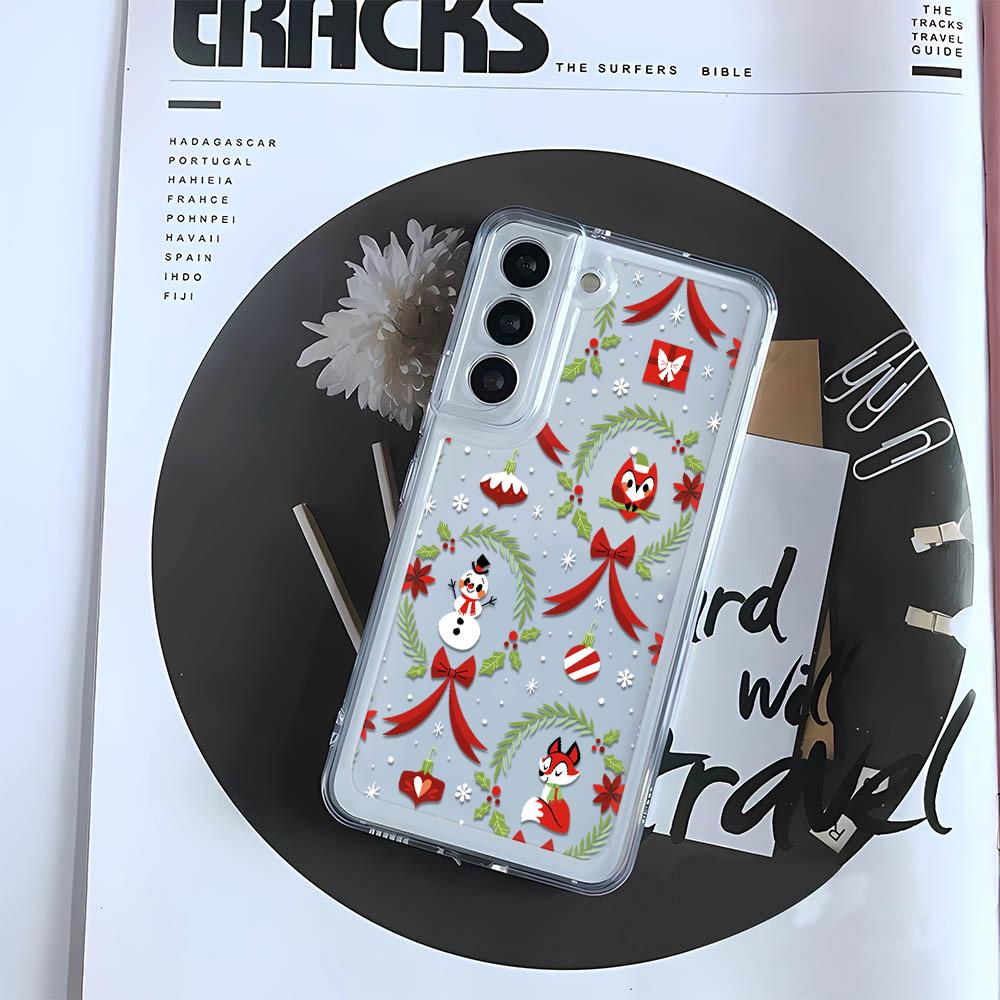 Christmas Snowman Soft Tpu Case For Samsung M23 F23 M53 M33 5G Case On Samsung A14 S23 Plus Ultra FE Case Cover Funda Bumber