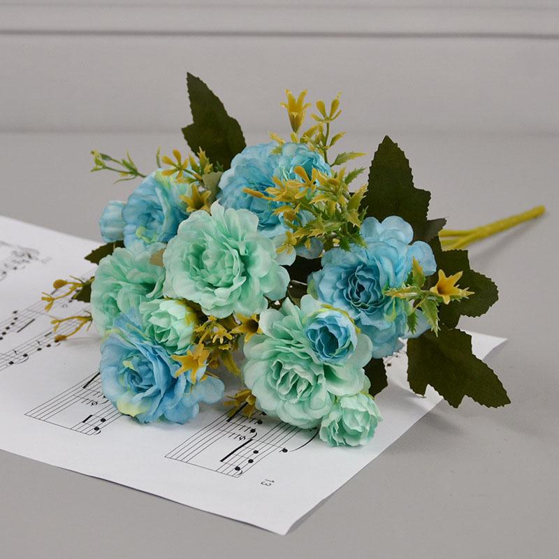 

Искусственный букет пионов Свадебная вечеринка Украшение на день рождения Сделай сам Домашнее украшение Букет георгинов Гирлянда Аксессуары для рукоделия синий