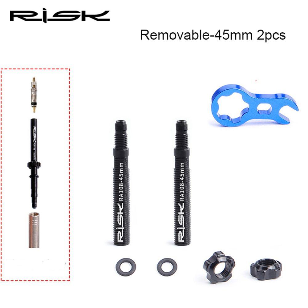 1Set RA108 Integrated Removable 45mm 80mm Bike Bicycle Inner Tubes Valve Extender Extension With Core Wrench Aluminium
