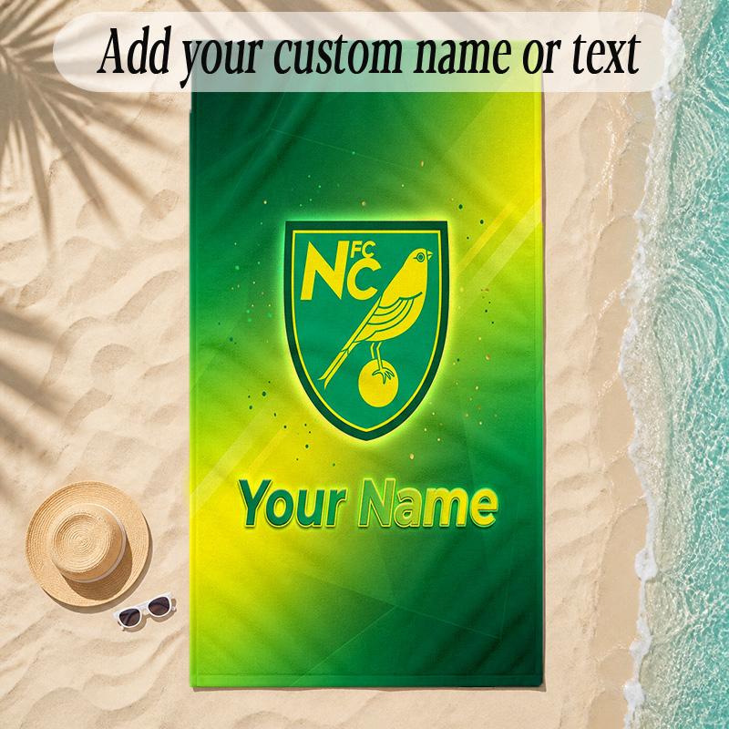 Beach TowelNorwich City Custom Name Text Personalized Soft Towel for Beach Pool Indoor Home Decor Gift