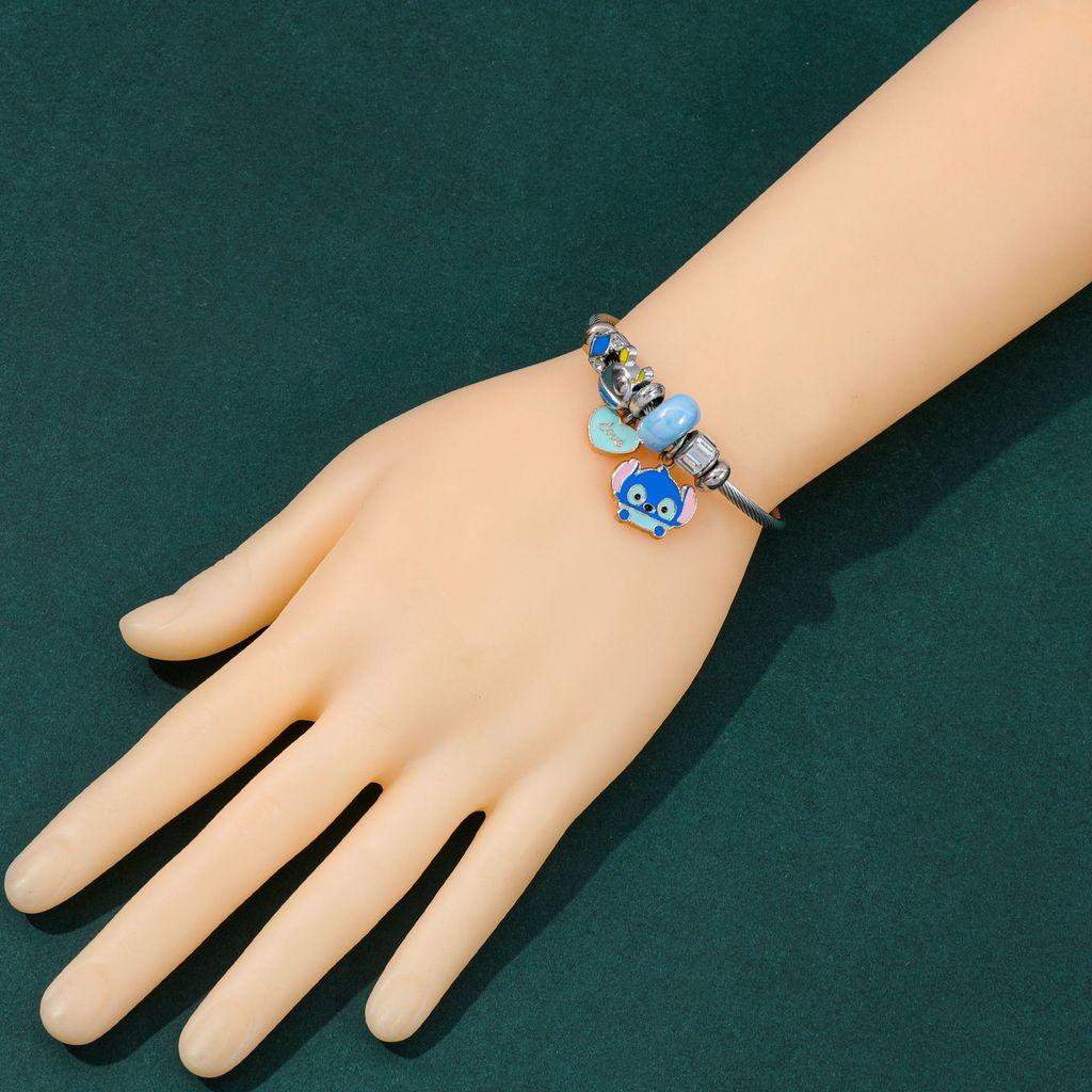 Stitch Cartoon Anhänger Perlenarmband Mit Zinklegierung Charme Zum Verschenken