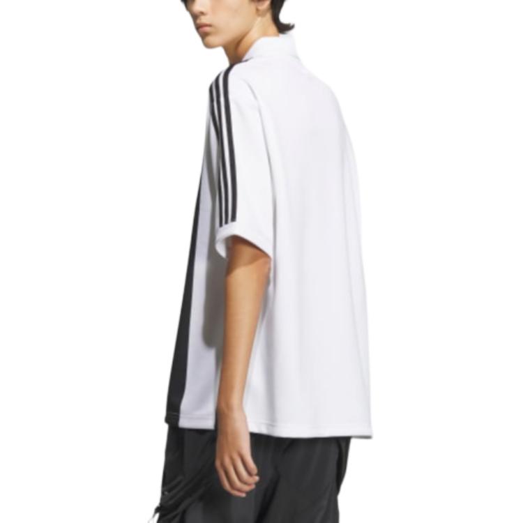 adidas Originals Maglietta Polo a Maniche Corte a Righe Traspirante e Confortevole da Uomo Top Bianco IW6306