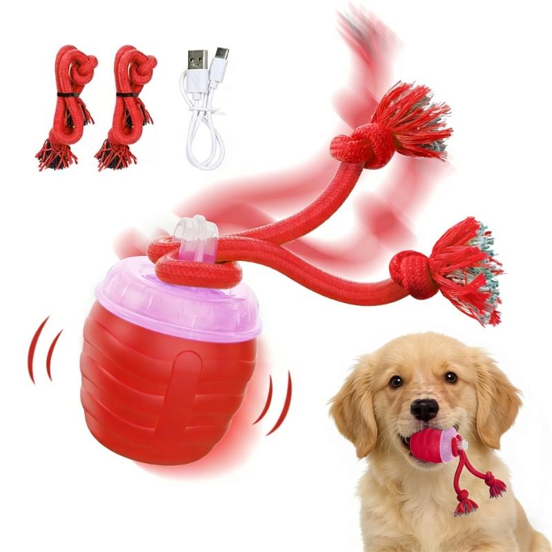 Rechargeable Canine Entertainment Toy Variable Rolled Speed and Sound Effect to Relieve Boredom and Anxiety