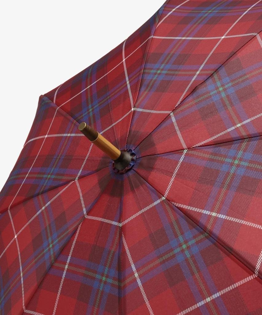 Afternoon Tea Living Long Umbrella JN28, Tartan Check Pattern, Rain or Shine, Red