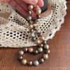 About 45 Cm 12mm Light Gold Coffee Dark Coffee Gray Coffee, Green Coffee Particles Knotted Maillard Bead Necklace