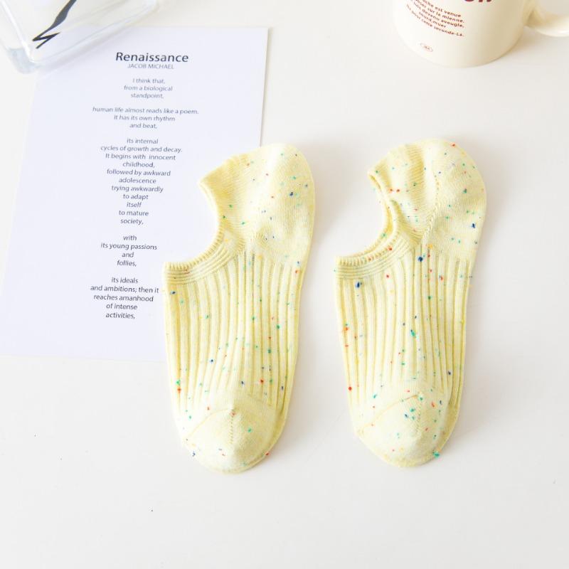 Female Summer Thin Style Pure Cotton Color Shallow Mouth Non Slip Not To Fall with Invisible Boat Socks
