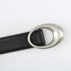 Women New Iron Ellipse Buckle Cow Hide Genuine Leather Belts Black Edged for Girls