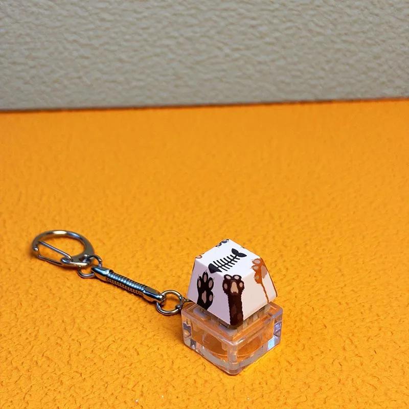 Lustiger Mechanischer Tastatur Schlüsselanhänger Kreativer Tastatur Fidget Stressabbau Schlüsselanhänger Dekompression Spielzeug Schlüsselhalter Geschenke