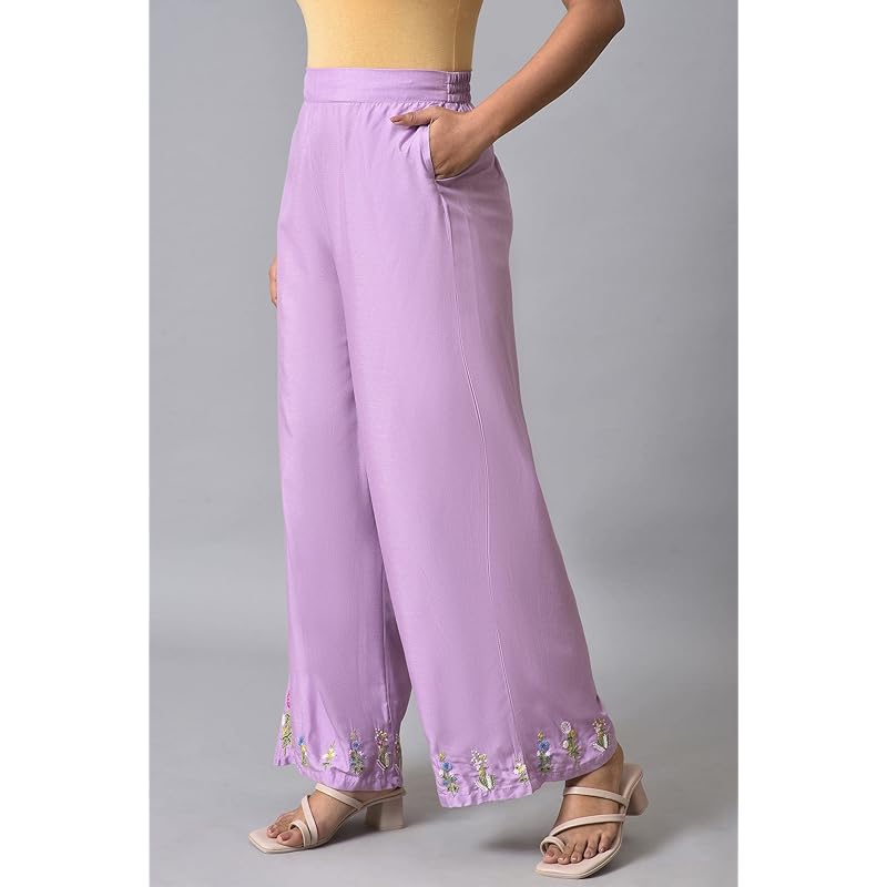 

W for Woman W Strechable Parallel Pants for Women | Trousers for Women M фіолетовий