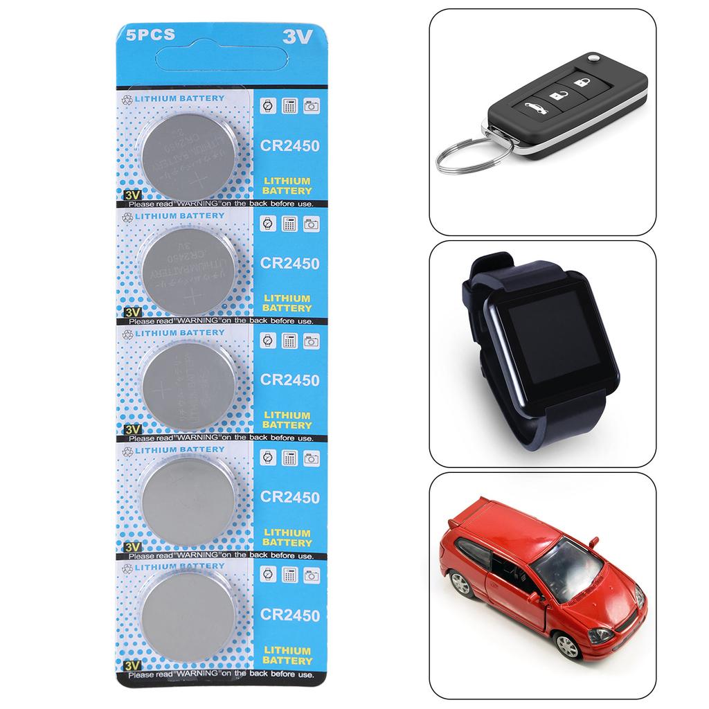 CR2450 3V Coin Cell Battery Multipurpose Easy to Repalce 2450 Battery for Watch Alarm Clock Small Electronics
