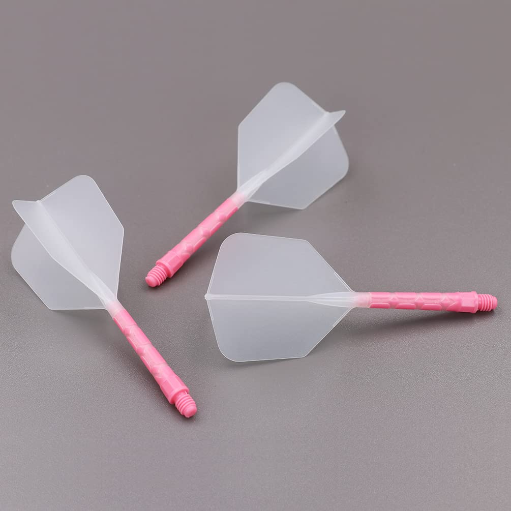CUESOUL ROST T19 Integrated Shaft Big Wing Clear Flight Pink Large Set of 3 Flight, Shape, Two-Tone Color, + Shaft, Size, (CS-AK579-3L)