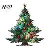 Snowman Party Ornament Christmas Suncatcher, Stained Glass Style Window Hanging Ornament, Cute Cat Santa Black Gift Claus Sun Catchers for Tree Porch