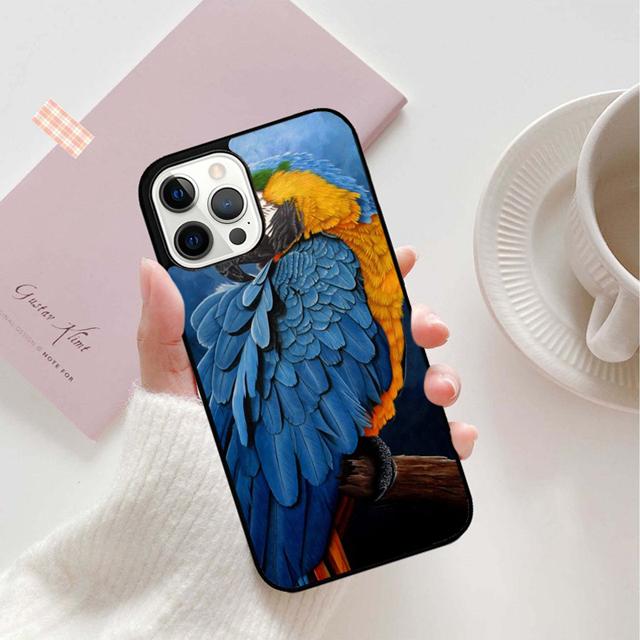 Animal Macaw Parrot Colourful Phone Case Back Cover for iPhone 17 Air 16 15 14 13 11 12 Pro Max Plus Shell Coque