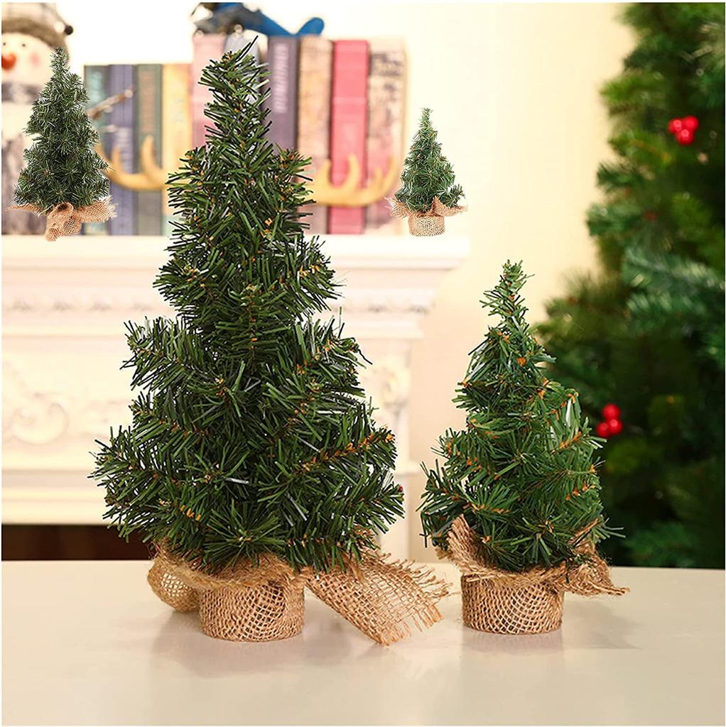 20/30/40cm Christmas Tree Desktop Ornament Children DIY Handicraft Mini Xmas Trees Home Party Latest Year Christmas Decoration