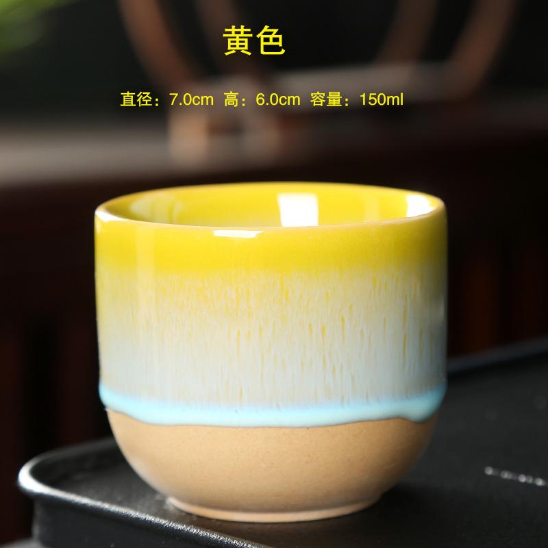 Kiln Change China Ceramic Tea Cup Pottery Jianzhan Drinkware  Temmoku Glaze Porcelain Kung Fu Cups Set for Water Latte Milk