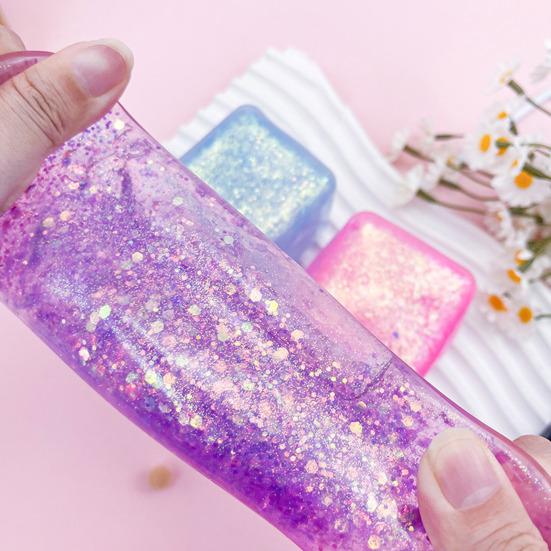 Dekompressions Glitzer Würfel Knetspielzeug Angstlinderung Stress Würfel Knet Sensorik Spielzeug Langsam Aufgehend Büroangestellte Entspannung Stress