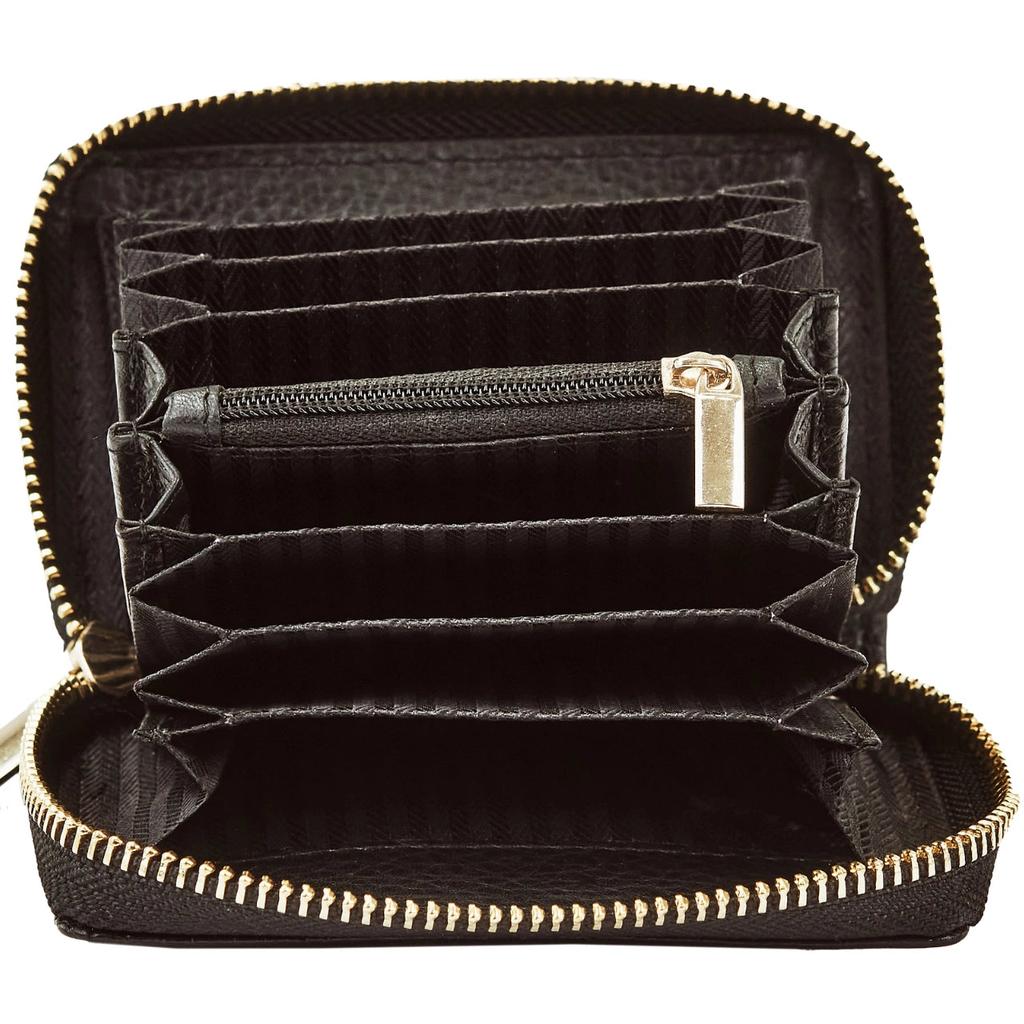 Wings Small Women' Genuine Leather Zippered Wallet Croco Black