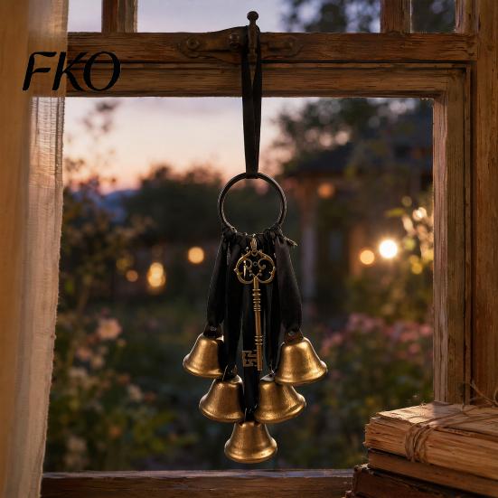 Lightweight Door Handle Chime Witch Bells for Knob Protection, Handmade Hanging Protective Home Blessing Gift Hanger, Vintage Decorative Bell