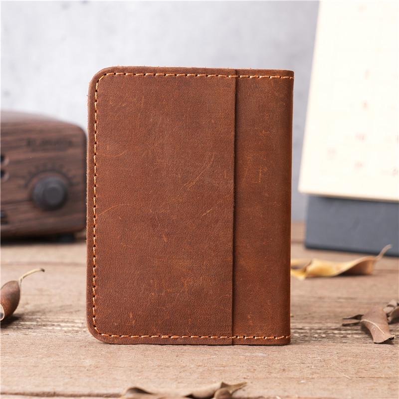 NT Retro Crazy Horse Leather Multi-Card Clutch: Unisex ID & Card Holder Wallet