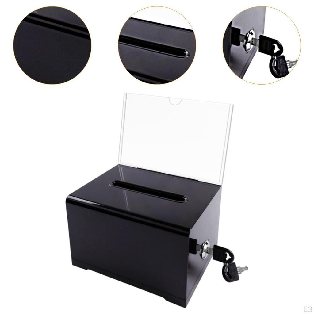 Business Card Collection Box Acrylic Donation Case Collecting Opinion Multipurpose Storage Organizer