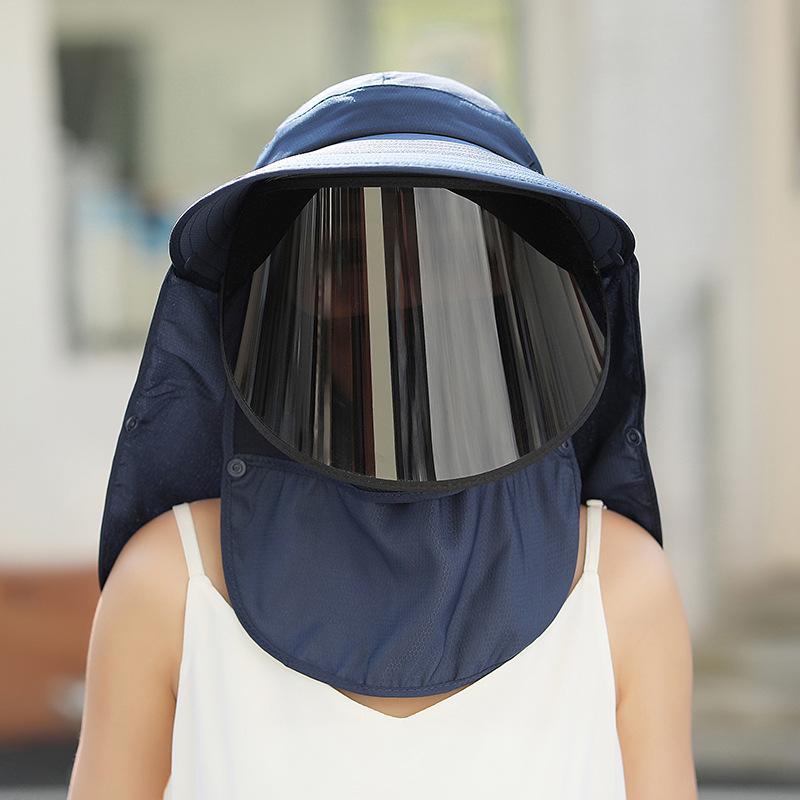 

Женская летняя шляпа от солнца с широкими полями, из дышащей ткани, с защитой от УФ-лучей и многонаправленным щитком для лица и шеи. Adjustable (55-60cm)