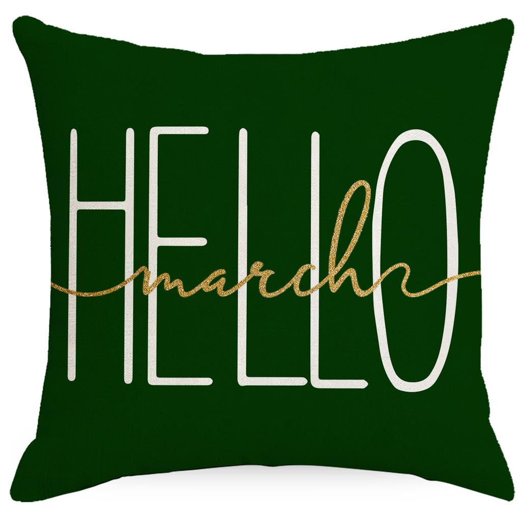 St. Poszewka na poduszkę na Dzień Świętego Patryka Zielona z nadrukiem czterolistnej koniczyny Pokrowiec na poduszkę na sofę Poduszka domowa