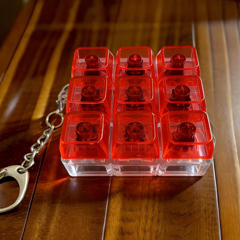 Hot 9 Keys Mechanical Keyboard Axis Tester Finger Keyboards Key Toy Stress Relief Fidget Button Toys Keycap Keychain Gift