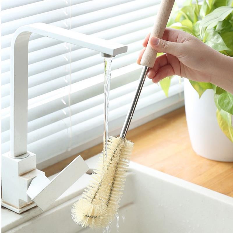 Wooden Cup Brush Cup Scrubber Glass Cleaner Brush Glass Cup Cleaning Brush