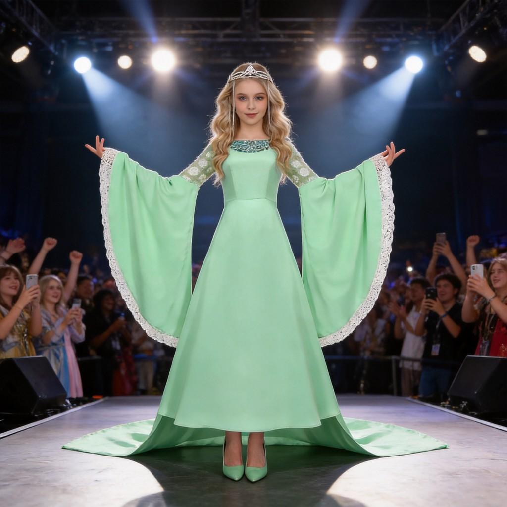 The Lord Of The Rings Arwen Green Cosplay Dress For Halloween And Role Play Events