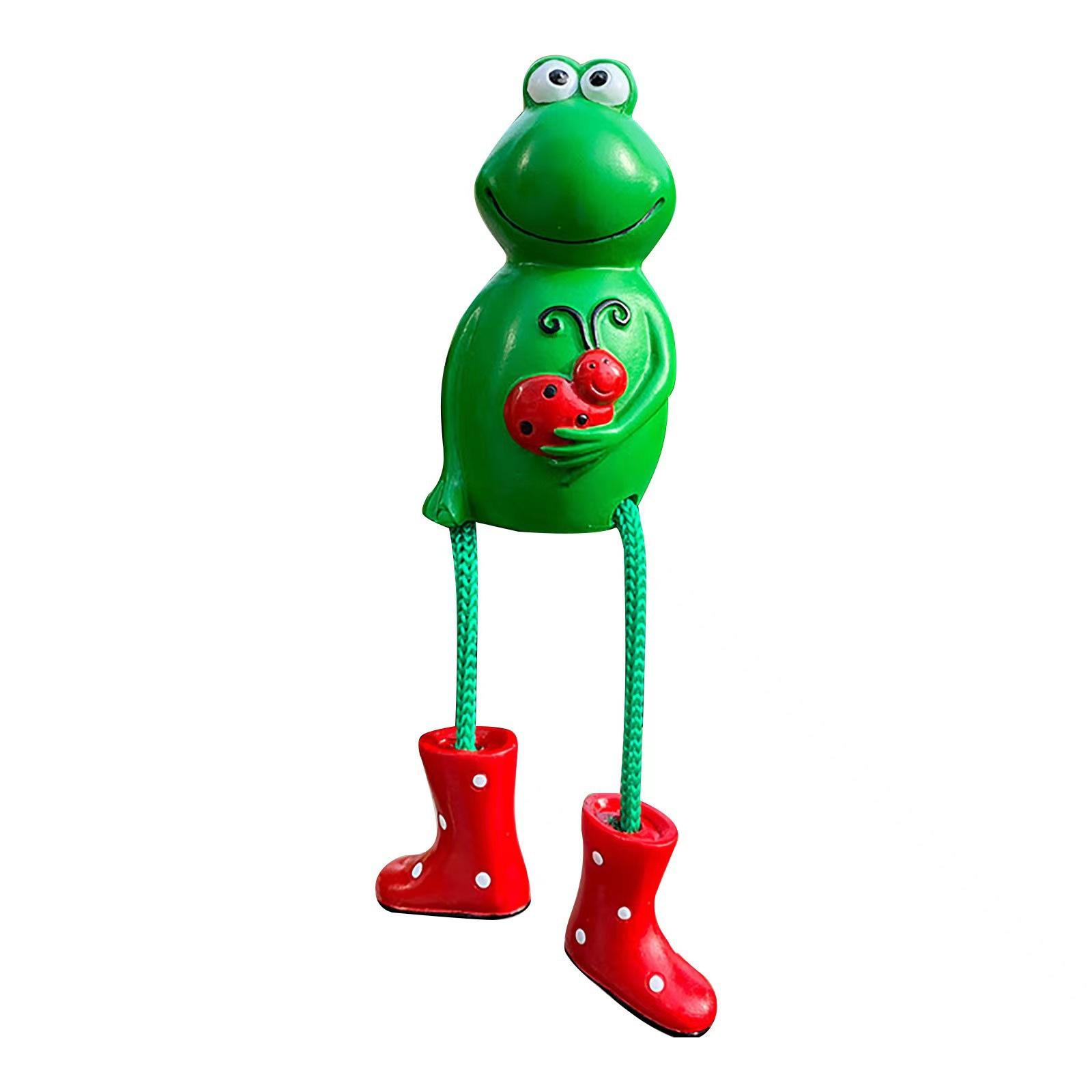 Garden Frogs Figurines Cute Sitting Frogs Statue Sculptures Outdoor Resin Frogs Garden Decoration Yard Patio Tabletop Bookshelf Decoration One Size