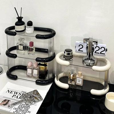 2/3-stufiges Acryl-Make-up-Regal Stilvolles Parfüm-Aufbewahrungs-Display-Rack Gewürzregal-Organizer für die Küche Make-up-Organizer für den Schminktisch