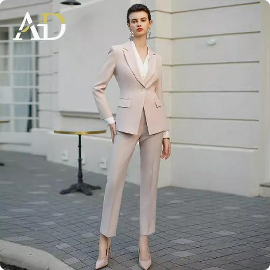 New Pink Professional Attire: Elegant Formal Suit for Women and News Anchors