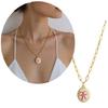 Floral Charm Necklace Adjustable Plant Series Collarbone Chain Flower Pendant Neckchain Daily Accessory Gift