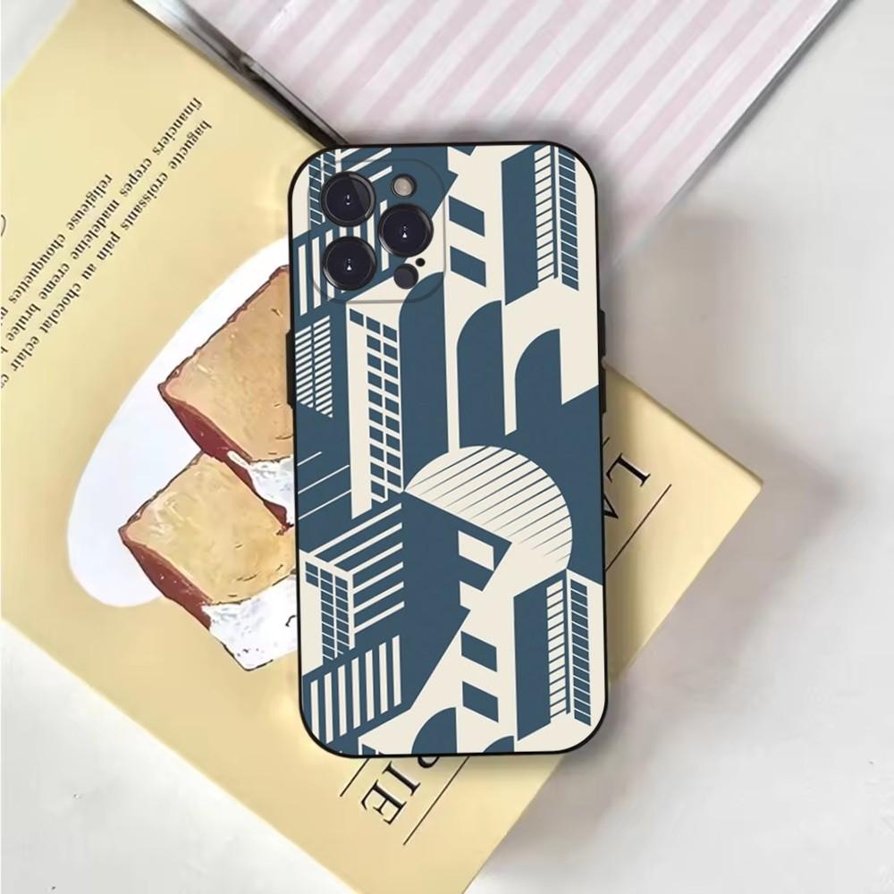 Bauhaus Exhibition Phone Case For iPhone 16,15,14,13,12,11,Pro,X,XS,Max,XR,Plus,Mini Soft Black Cover