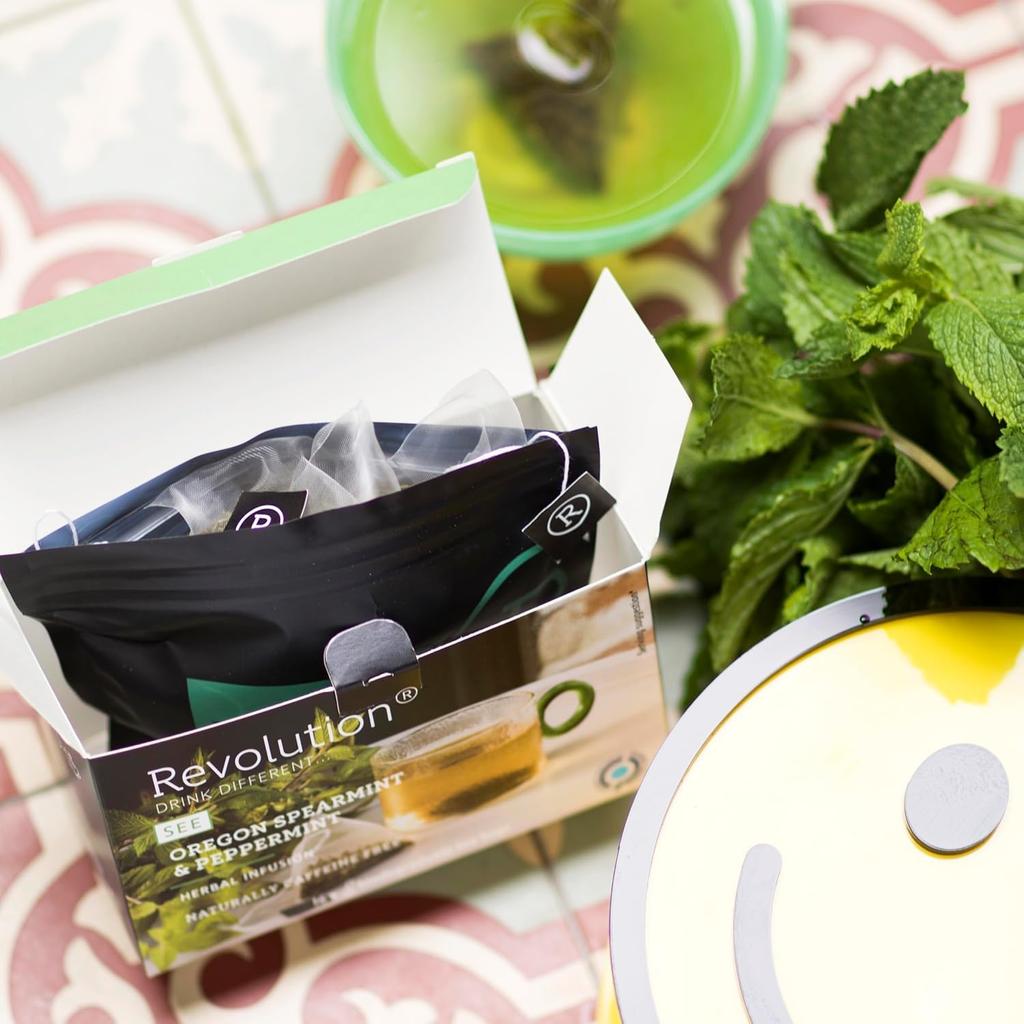 Nakato Revolution Revolution Tea X 16 Set of 2 Herbal Tea [Spearmint & Peppermint] (1.5g Bags) Caffeine-free