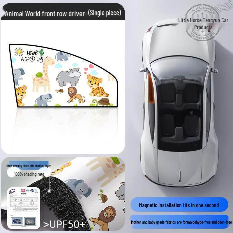 Magnetic Car Window Sunshade for Rear Seat - Blackout Curtain