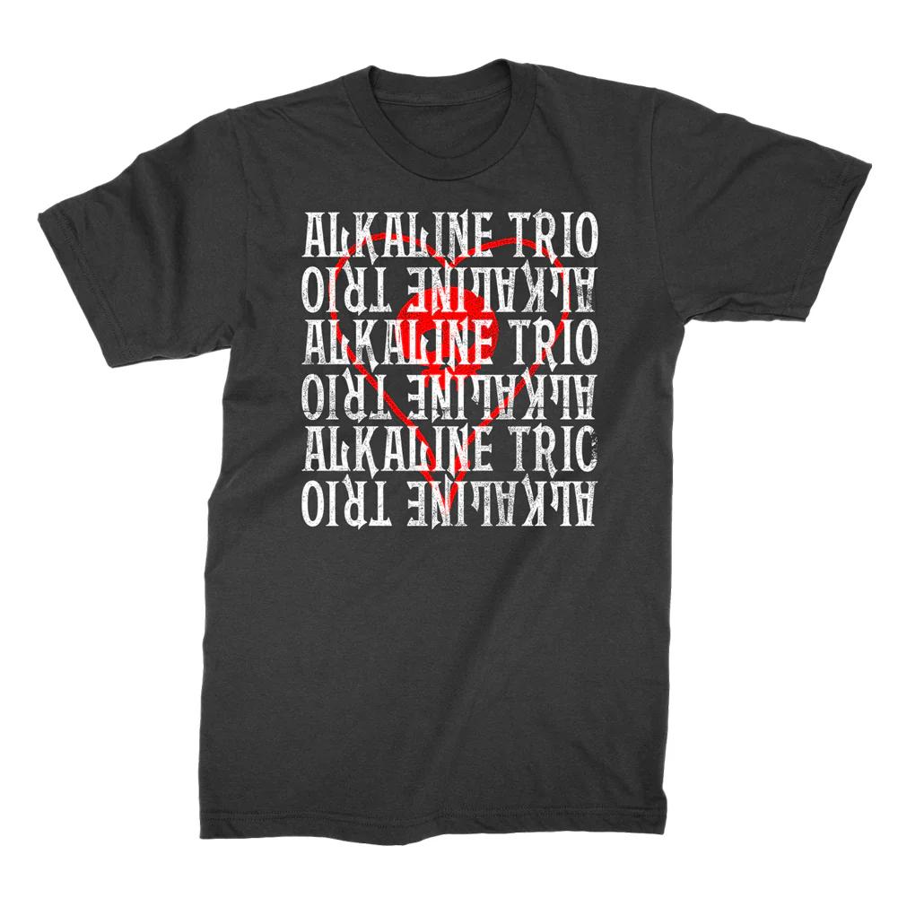 2026 Alkaline Trio Heart Skull T Shirt Blood Hair and Eyeballs Tour 2024 Music Concert Vintage Washed Graphic Versatile Stylish