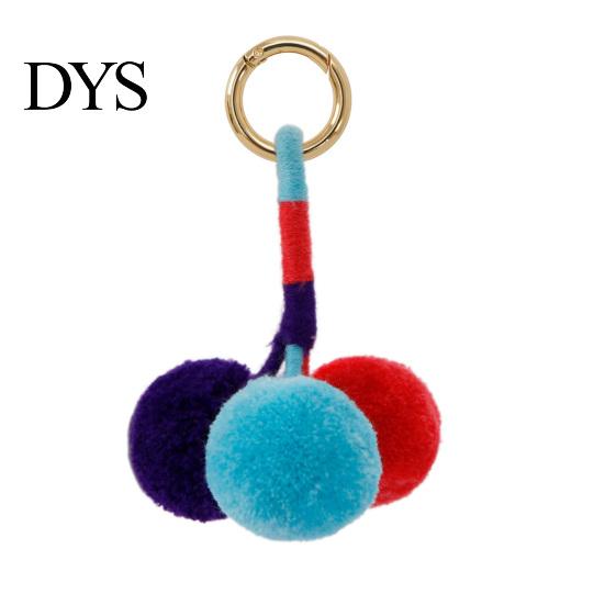 Bag Ornament Pendant Small Plush Ball Decor Keychain Soft Velvet Fluffy Tote Suitcase Key Holder with Braided Rope Backpack Colorful Charm