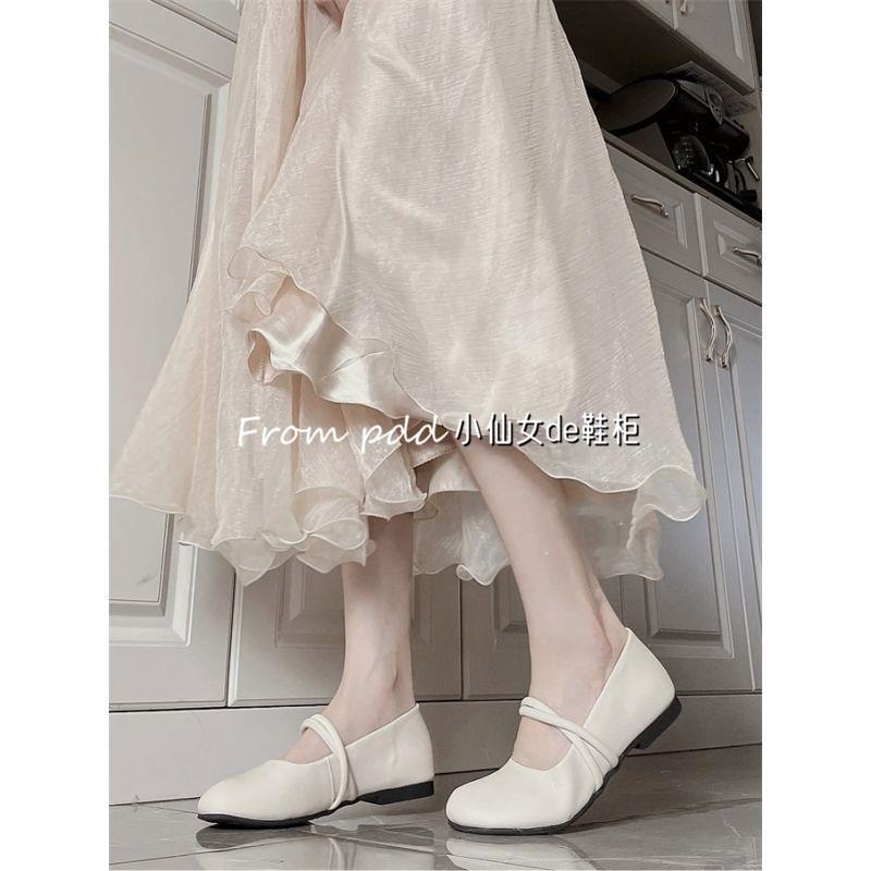 Gentle Low-heeled Mary Jane Shoes Flat-soled Single Shoes Women's Autumn New Round Shoes